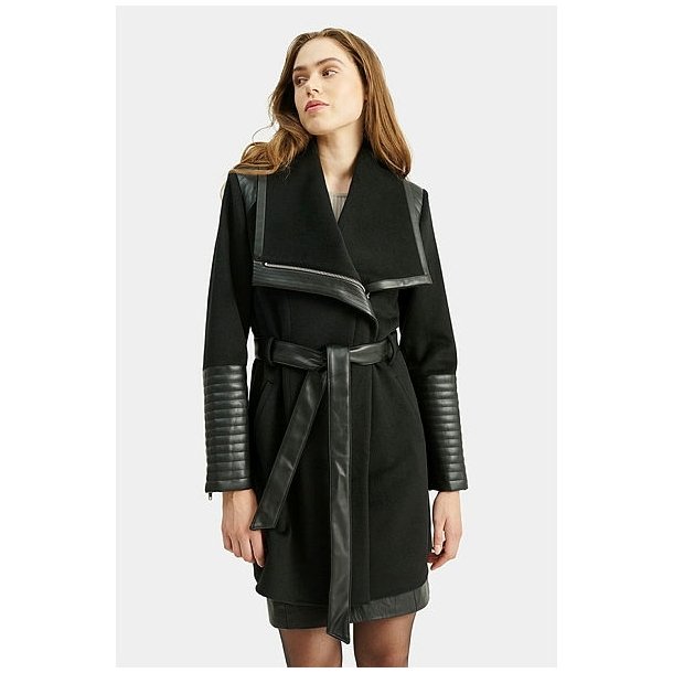 Funnel Coat - Sort - Black